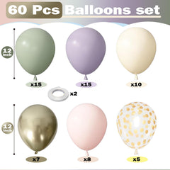 Togvu lavender and pastel pink balloons, 12in confetti accents for celebrations
