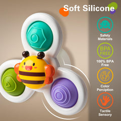 TOHIBEE colorful leaves spin with suction for easy grasp and exploration.