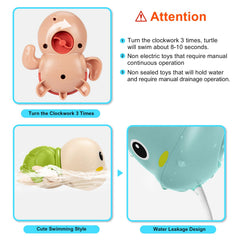 TOHIBEE wind-up turtle bath toy showcases clockwork action for curious toddlers