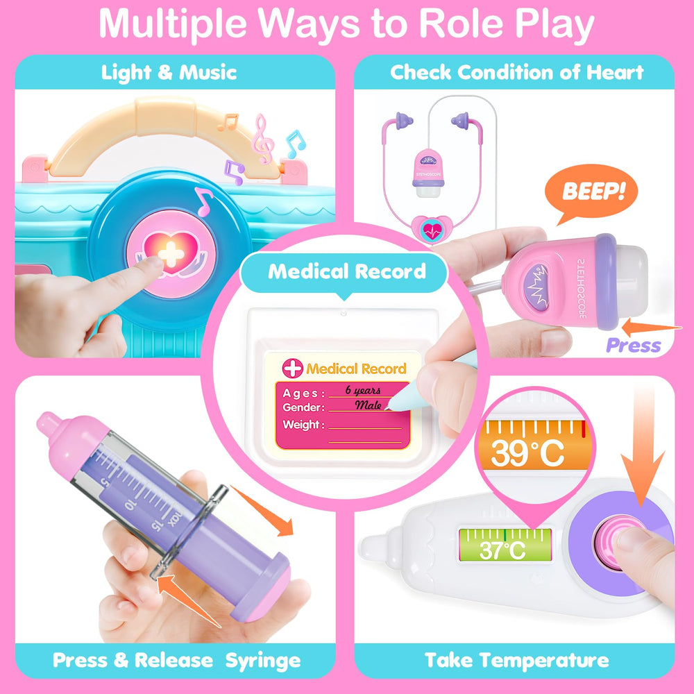 Toidgy Doctor Kit tools included encourages pretend medical play and creative storytelling.