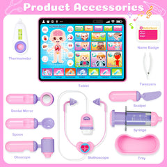 Toidgy Doctor Kit tray and tweezers keep accessories tidy during play.