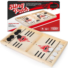 Toidgy large fast slingshot puck board in action for quick family battles.