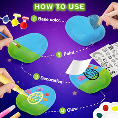 Toidgy Rock Painting Kit glitter glues: sparkly accents for rock decoration.