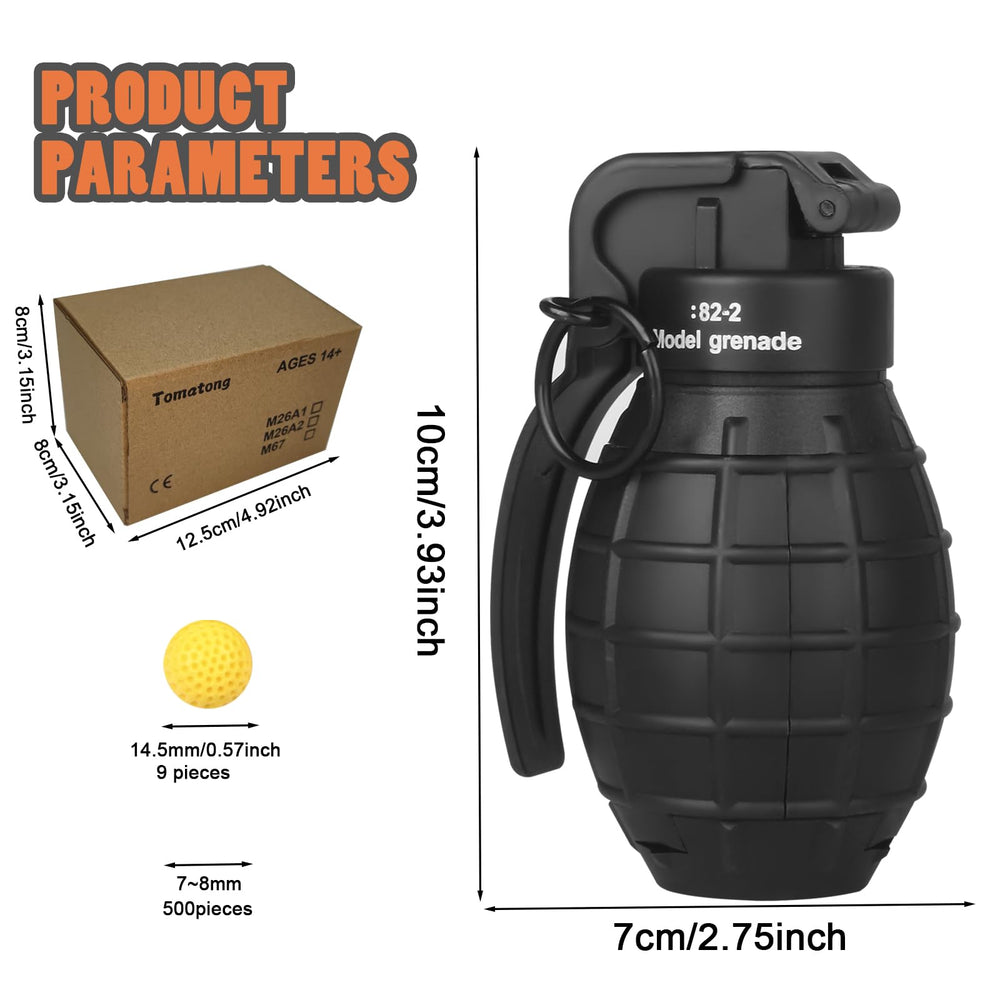 Tomatong grenade pin and trigger, reusable design for action-packed play.
