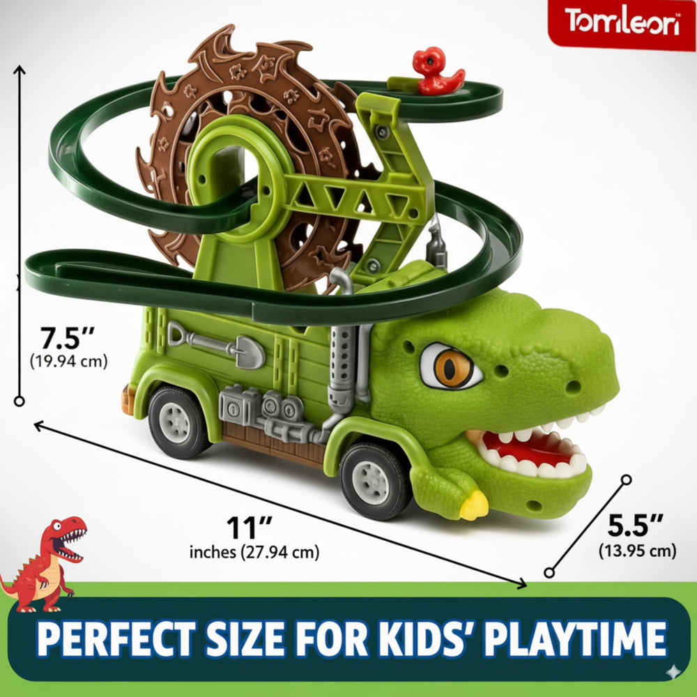 Tomleon Dino track spiral slide fuels looping dino fun