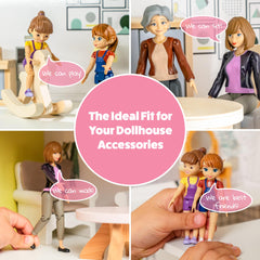 TOMLEON grandma figure, bendable joints for cozy elder storytelling.