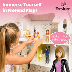 TOMLEON sister figure, colorful outfit enhances imaginative play.