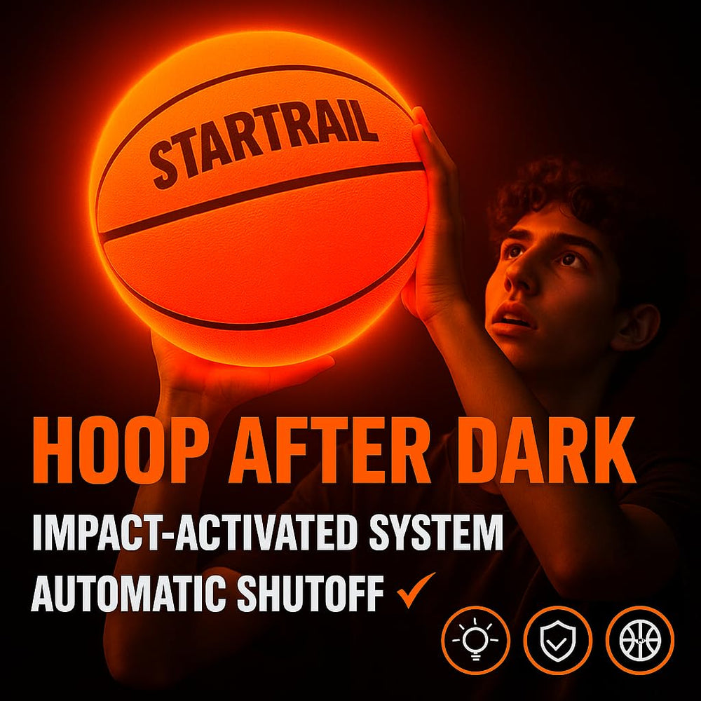 TOMLEON Glow basketball highlights its durable construction for rough driveway games