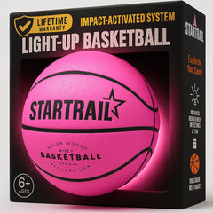 TOMLEON light-up basketball glows in the dark for safer nighttime play.