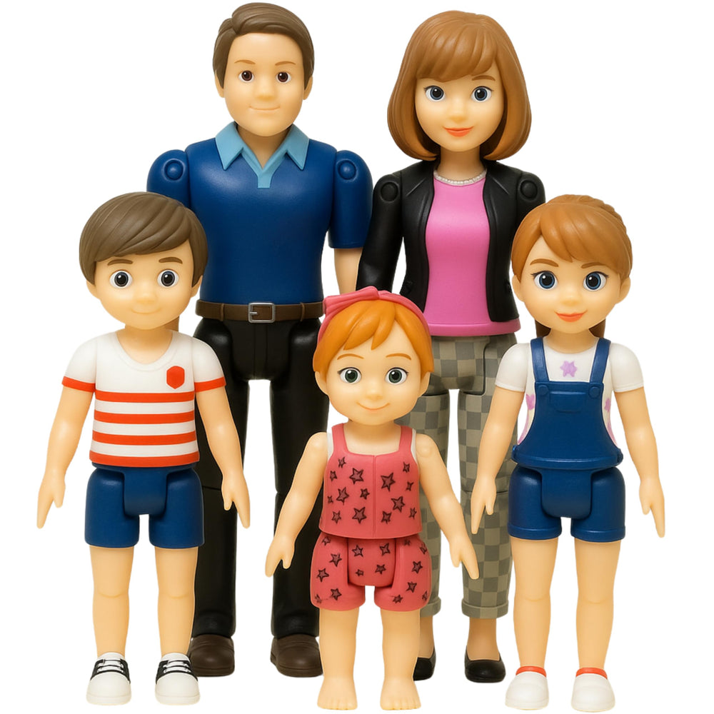 TOMLEON mom dollhouse figure poseable for realistic family scene play