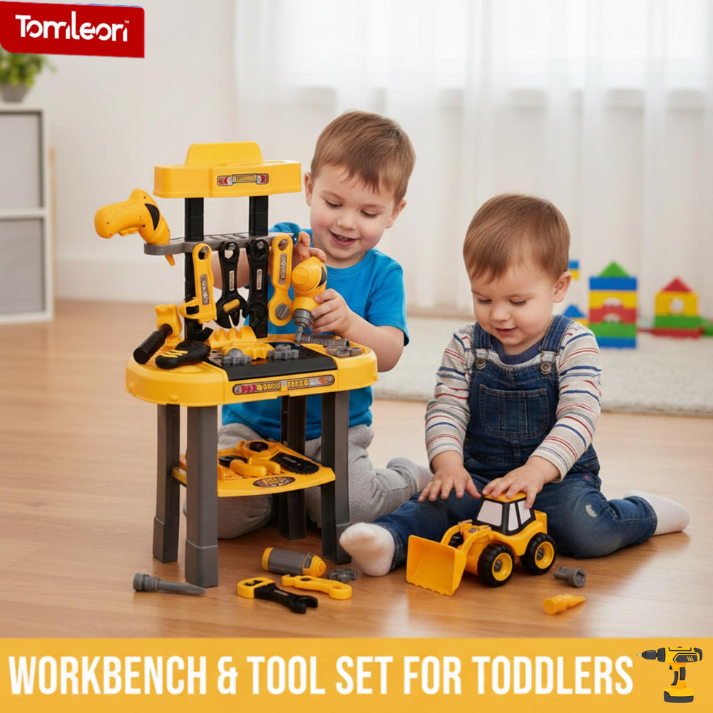 TOMLEON toddler tools set featuring pretend drill for fine motor practice