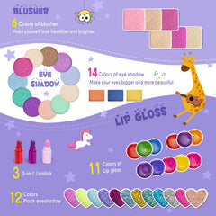 Tomons lip gloss palette with 11 hues for imaginative styling and washable fun