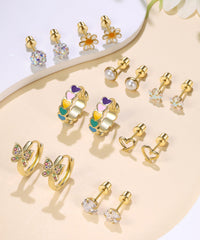 Tomovely earring on child earlobe image demonstrates secure wear for active days