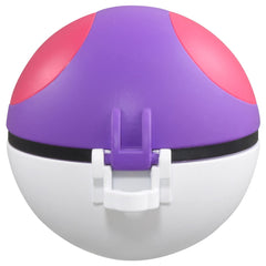 TOMY Master Ball detailed close-up, showcases gloss and authentic design.
