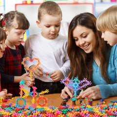 TOMYOU blocks used as decorative builds, visually appealing and educational display