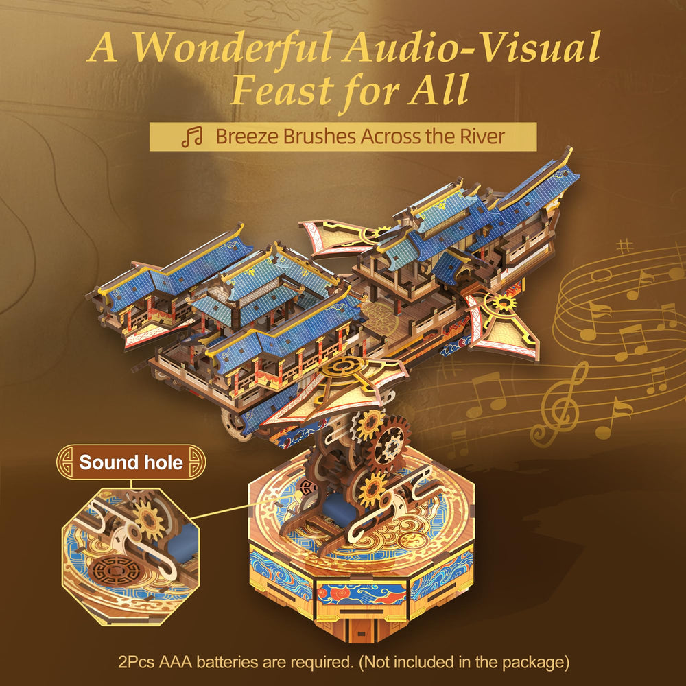 Tonecheer Wind Voyager puzzle assembly being built step by step.