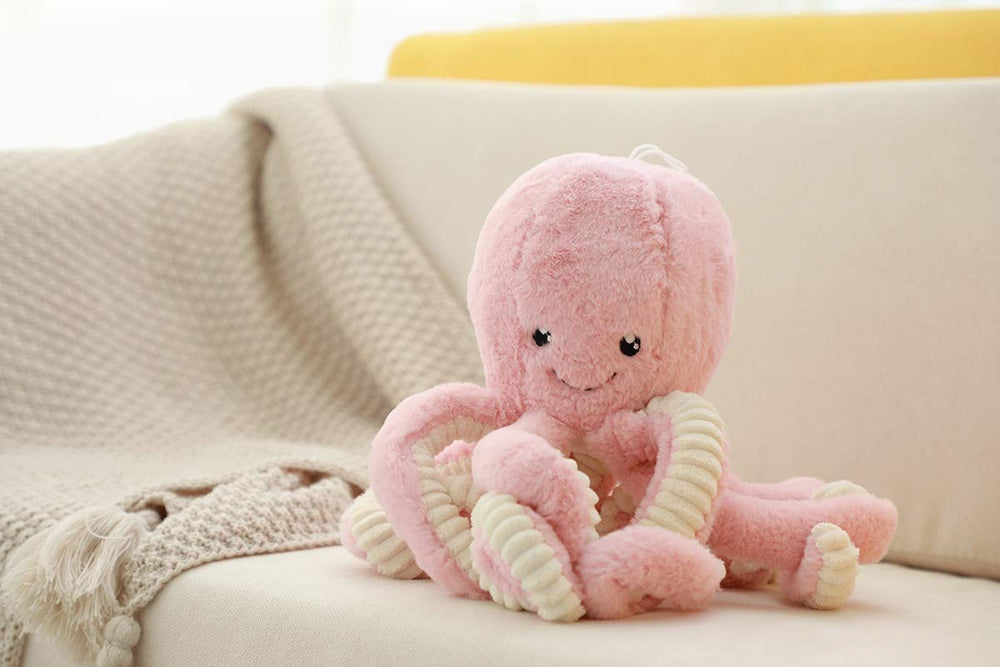 TONGSONG pink 31.5-inch octopus plush for a bold bedroom focal point.