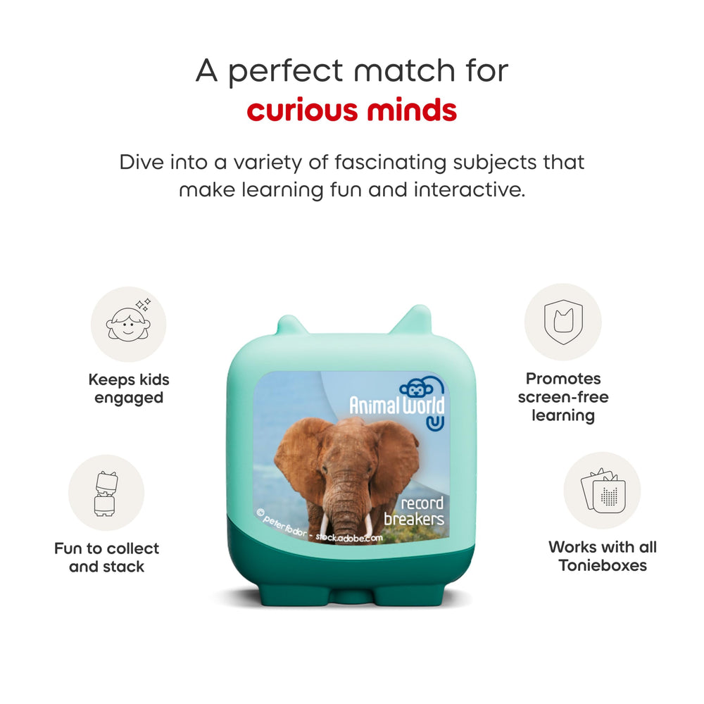 Tonies Animal World slowpokes and speedsters spotlight shows speed and patience.