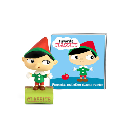 Tonies Pinocchio favorite classics box for imaginative listening journeys.