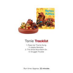 Tonies Pretzel and The Puppies characters in a family-friendly audio set.