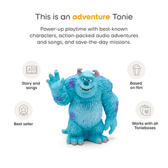Sulley close-up highlighting blue fur and friendly design for kids.