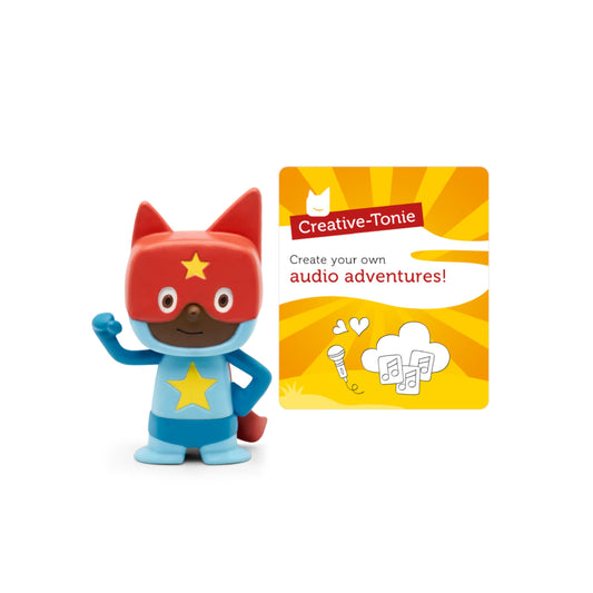 Tonies Creative-Tonie superhero blue-red front view for easy story recording sessions