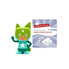 Tonies superhero creative Tonie figurine in turquoise for imaginative storytelling.