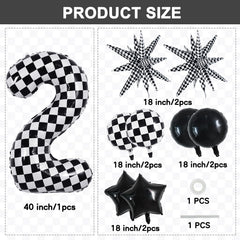 TONIFUL 18-inch checkered round balloons create a vibrant backdrop for celebrations.