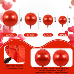 TONIFUL 18-inch red 4D balloon adds vivid color to any party setup