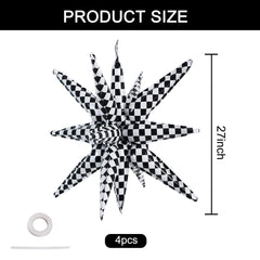 TONIFUL 22-inch 4D explosion star balloon for race car party decor and easy setup