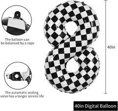 TONIFUL inflated checkered balloon in process, reusable foil material for celebrations.