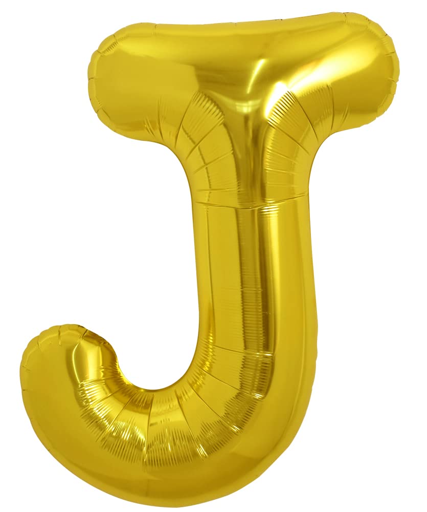TONIFUL 40-inch gold letter J balloon adds bold impact to birthday decor.