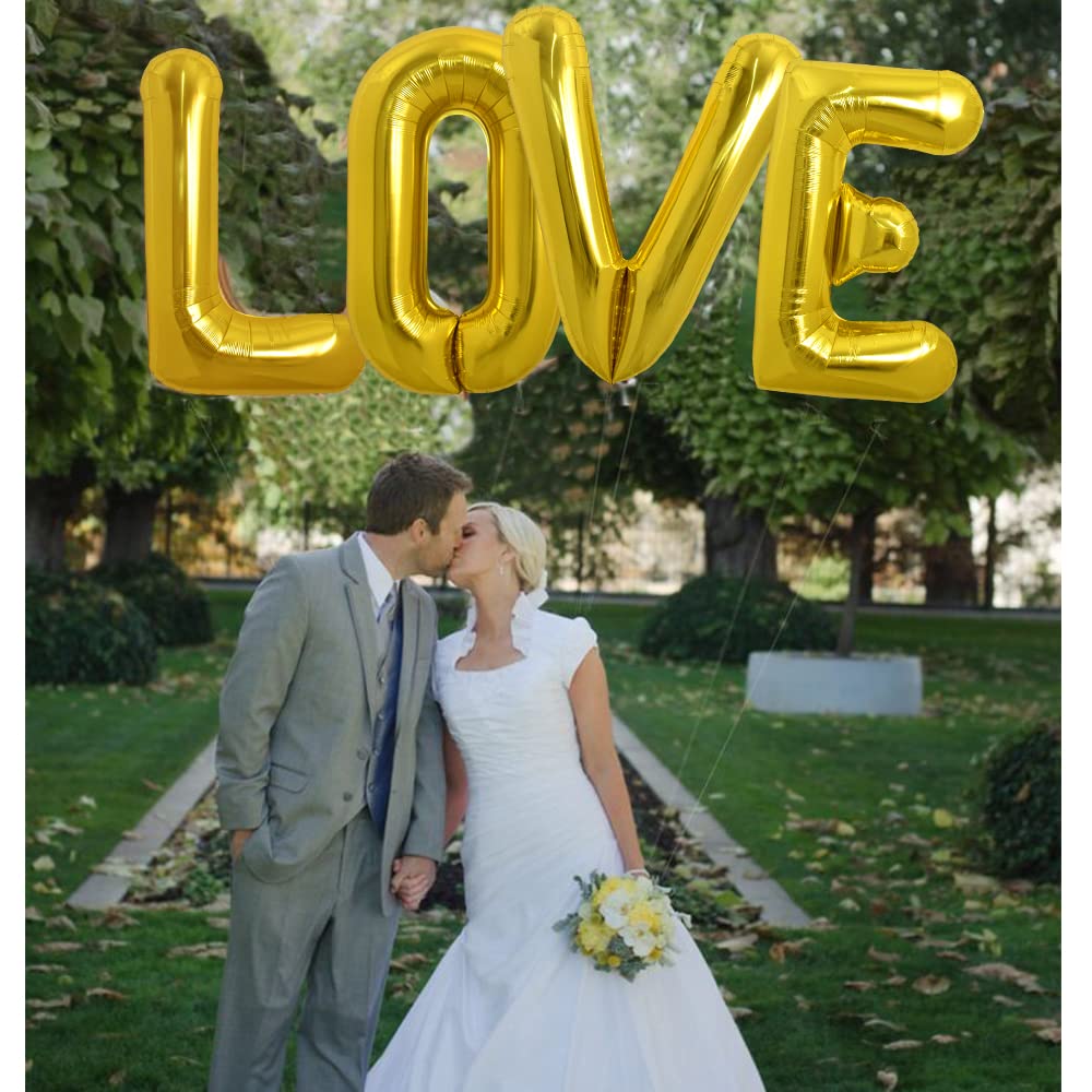 TONIFUL 40-inch gold letter O balloon set for wedding decor