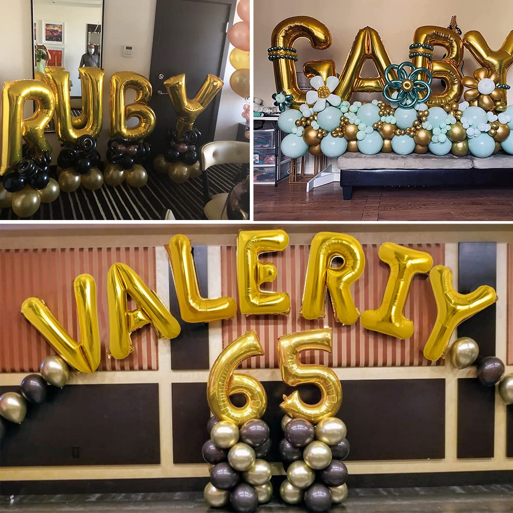 TONIFUL 40-inch gold letter U balloon enhances party decor variety.