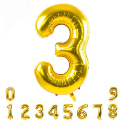TONIFUL 40-inch gold number balloon 3 for graduation and celebrations