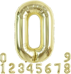 TONIFUL 40-inch light gold number 0 balloon for striking birthday party décor
