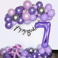 TONIFUL 40-inch purple number balloon five, durable foil balloon for event decoration.