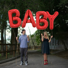 TONIFUL 40 inch red letter balloon with straw for easy inflation