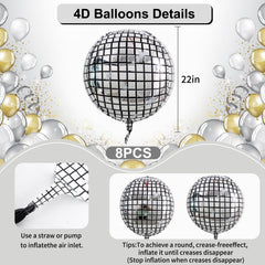 TONIFUL 4D giant round foil balloon 22inch with self-sealing convenience