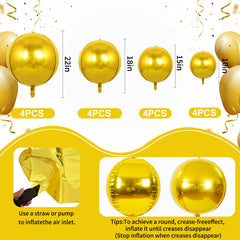 TONIFUL 4D gold balloon 22inch, striking centerpiece for weddings.