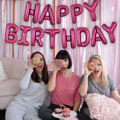 TONIFUL Banner decor hung in the kitchen creates an eye-catching birthday focal point.