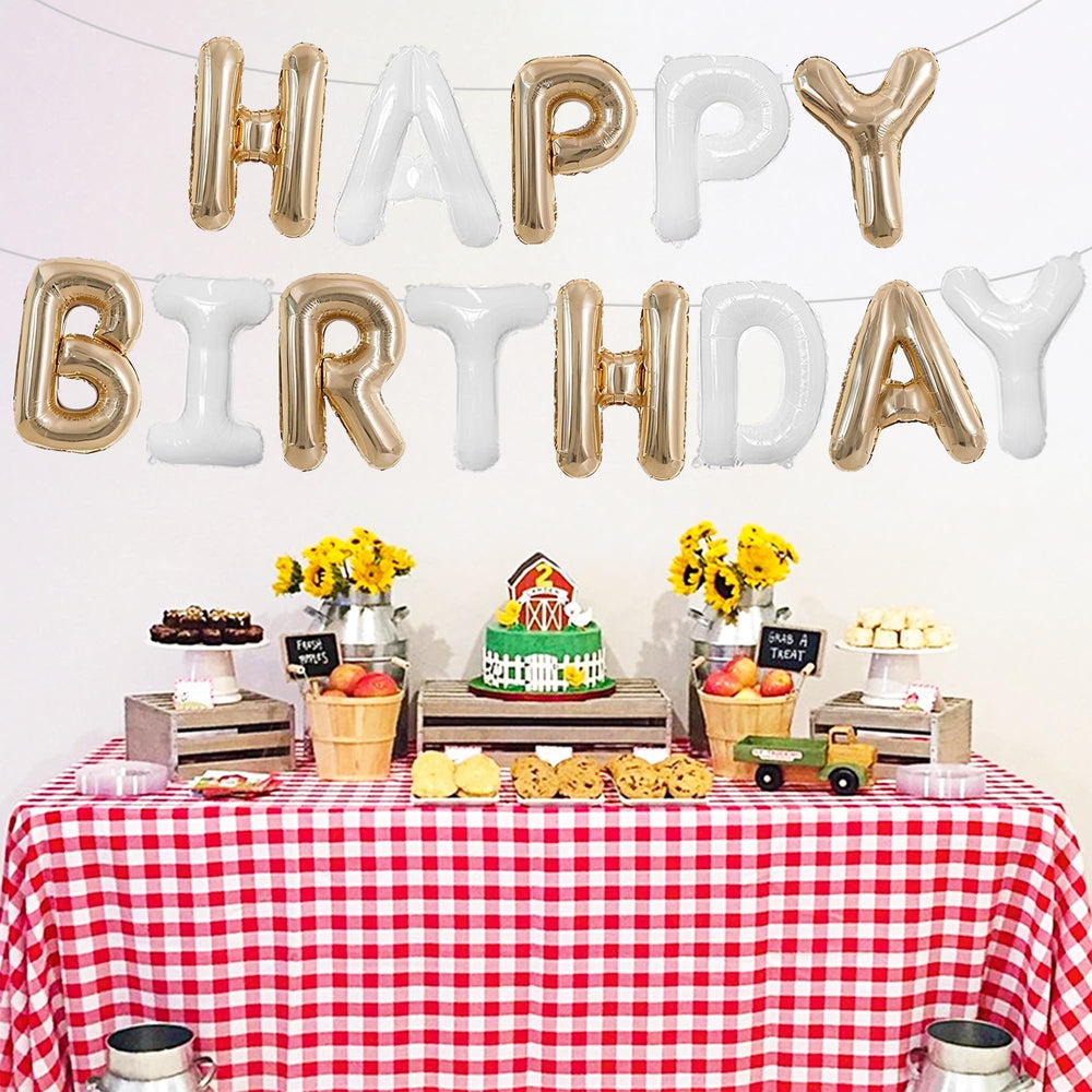 TONIFUL banner with straw and ribbon for quick, easy birthday decoration