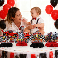 TONIFUL race-themed decor doubles as cake-table or photo-backdrop accents.