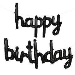 TONIFUL Black Happy Birthday Balloons Banner 16in, vibrant foil letters for stylish party decor