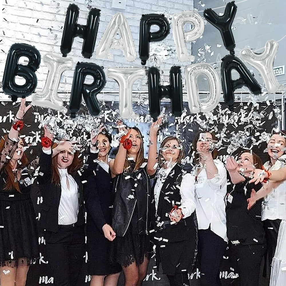 TONIFUL black and silver design adds modern elegance to birthdays.