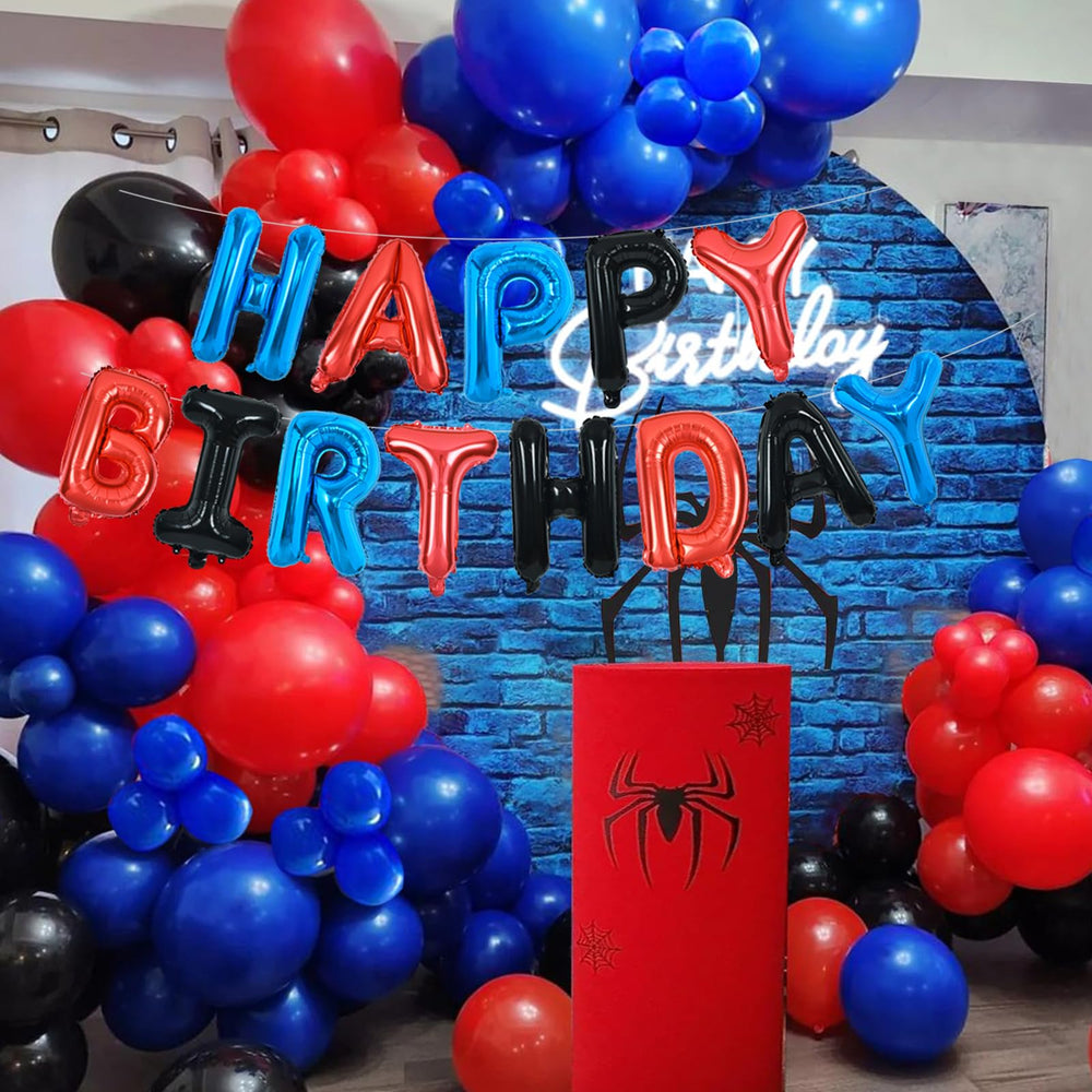 TONIFUL colorful blue red black birthday decor for versatile celebrations