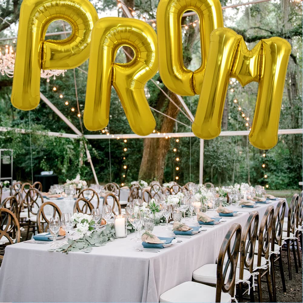 TONIFUL foil M balloon with gold finish for message display.