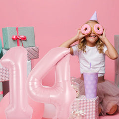 TONIFUL pink foil balloon adds a bright focal point at events