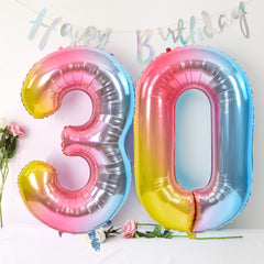 TONIFUL foil mylar big number balloon emphasizes shiny finish and photo-worthy decor.