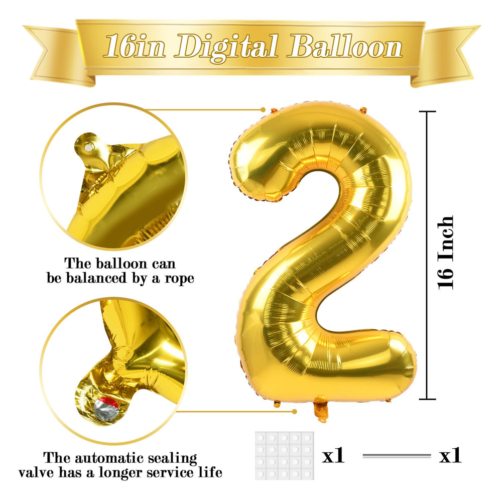 TONIFUL gold foil numbers 0-9 for elegant event decor.